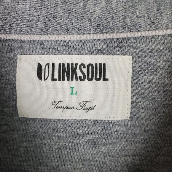 LinkSoul Polo Shirt Mens L Gray Blue Cotton Short Sleeve Telluride Golf Course - Picture 6 of 10